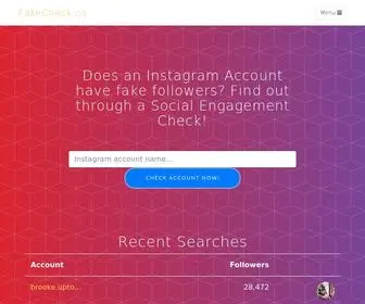 Fakecheck.co(Check Instagram Accounts For Fake Followers) Screenshot