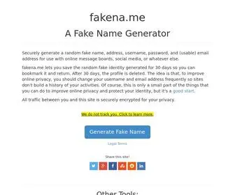 Fakena.me(Secure Fake Name Creator) Screenshot