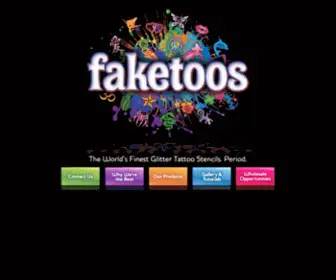 Faketoos.com(The World's Finest Glitter Tattoo Stencils) Screenshot