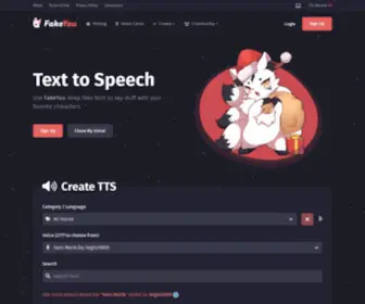 Fakeyou.com(Deep Fake Text to Speech) Screenshot