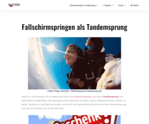Fallschirmsprung-Tandem.de(Fallschirmspringen aus 4300m) Screenshot