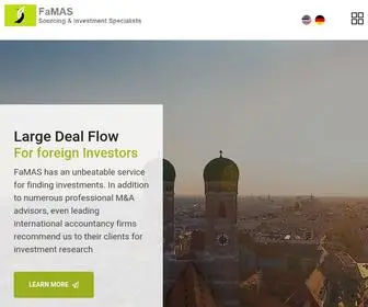 Famas.de(Helping Investors find right companies to invest in Germany) Screenshot