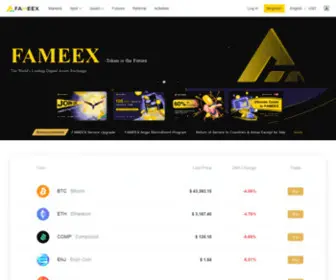 Fameex.com(FAMEEX是全球领先的数字虚拟货币交易所) Screenshot