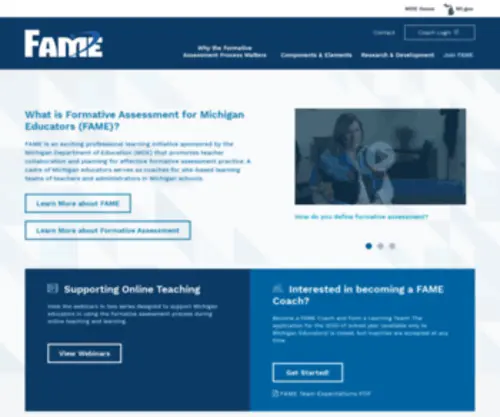 Famemichigan.org(Formative Assessment for Michigan Educators) Screenshot