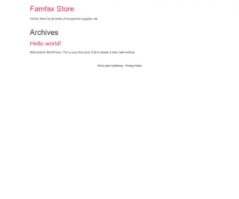 FamfaxStore.com(Online Store for all kinds of household supplies..etc) Screenshot