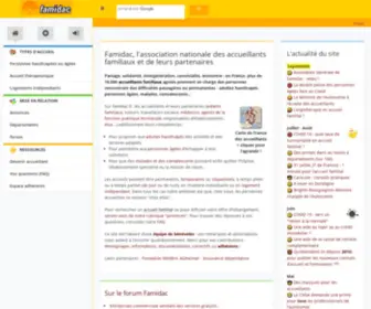 Famidac.net(Famidac, l'association nationale des accueillants familiaux et de leurs partenaires) Screenshot