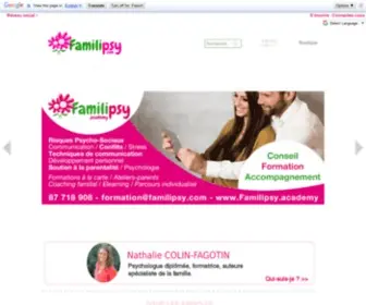 Familipsy.com(Site d&#039;information et de formation pour promouvoir les bonnes pratiques en matière de parentalité et de relations intra) Screenshot