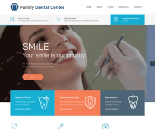 Familydentalcenter.net(Montomery Village and Wheaton Dental Center Maryland) Screenshot