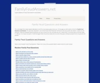 Familyfeudanswers.net(Family Feud Questions and Answers) Screenshot