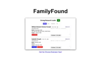 Familyfoundapp.com(FamilyFound App) Screenshot