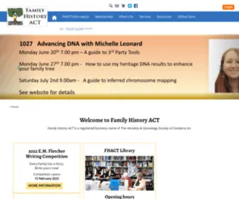 Familyhistoryact.org.au(Family History ACT) Screenshot