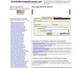 Familymarriagerecords.com(Marriage Records & Genealogy Databases) Screenshot