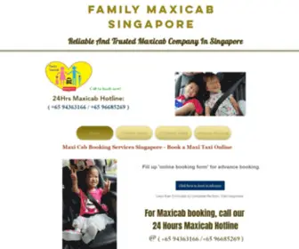 Familymaxicabsingapore.com(Maxi Cab Booking Services Singapore) Screenshot