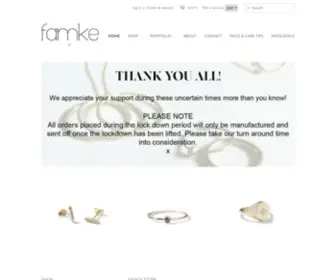 Famke.co.za(Jewellery design and manufacturing studio in Cape Town) Screenshot