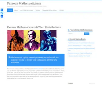 Famous-Mathematicians.com(Famous Mathematicians) Screenshot