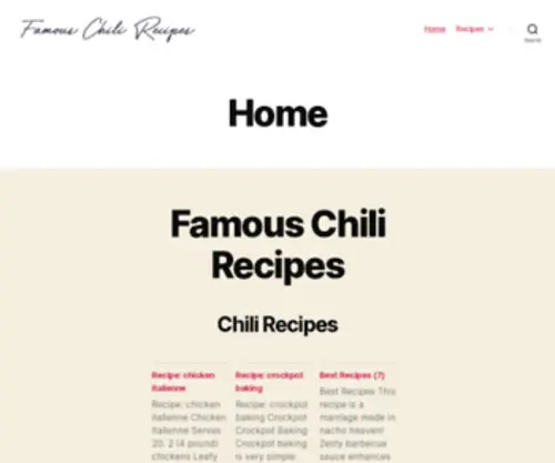 Famouschilirecipes.com(Famous Chili Recipes) Screenshot