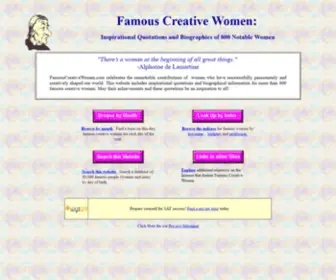 Famouscreativewomen.com(Women in History) Screenshot