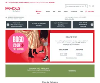 Famousfootwear.com(Shoes, Boots, Sandals) Screenshot