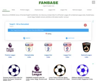 Fanbaselinks.net(FANBASE English Football Links for clubs) Screenshot