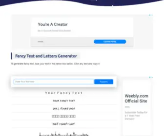 Fancytextgen.com(Fancy Text Generator) Screenshot