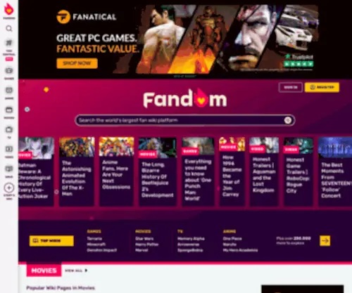 Fandom.com(Fandom) Screenshot