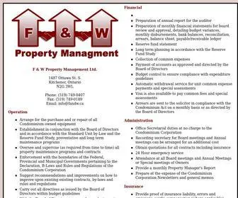 Fandw.on.ca(F & W Property Management) Screenshot