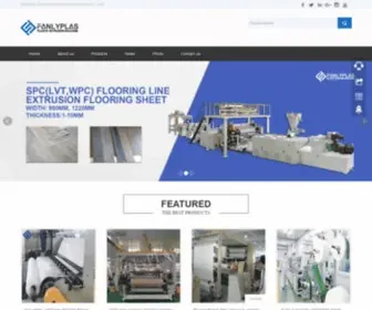 Fanlyplas.com(PVC sheet extruder PET sheet extruder PP PS sheet extruder machine) Screenshot