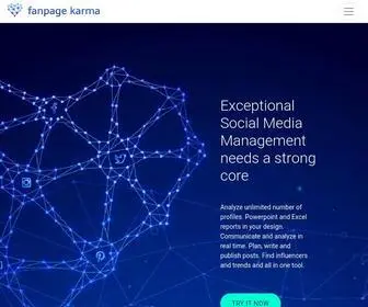 Fanpagekarma.com(Exceptional Social Media Management Needs a Strong Core) Screenshot