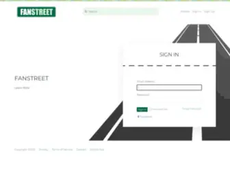 Fanstreet.com(Landing Page) Screenshot