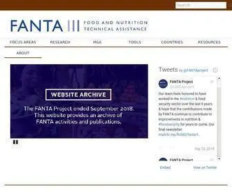 Fantaproject.org(Food and Nutrition Technical Assistance III Project (FANTA)) Screenshot