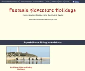 Fantasiaadventureholidays.com(Horse riding holidays and equestrian short breaks in Spain) Screenshot