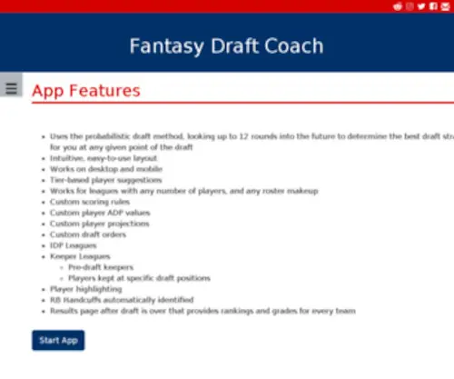 Fantasydraftcoach.com(Fantasydraftcoach) Screenshot