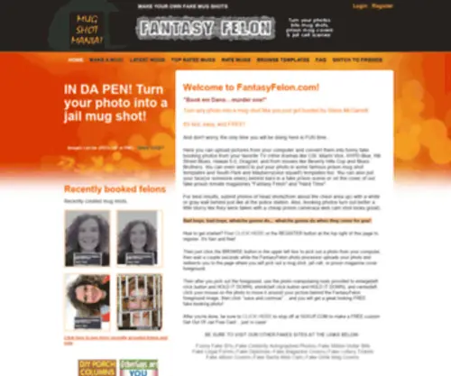 Fantasyfelon.com(Jail mug shot photo generator funny prison magazine covers) Screenshot