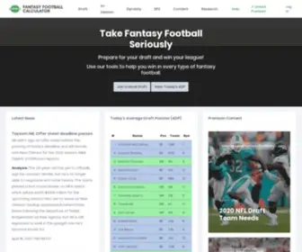 Fantasyfootballcalculator.com(Fantasy Football Calculator) Screenshot