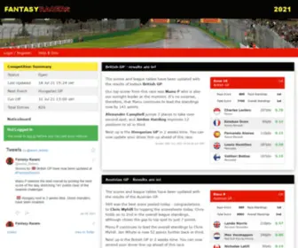 Fantasyracers.com(Free Fantasy F1 Competition) Screenshot