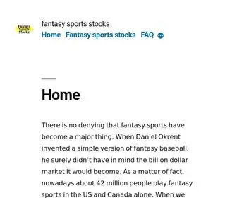 Fantasysportsstocks.com(Fantasy sports stocks) Screenshot