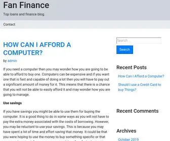 Fanupdate.co.uk(Top loans and finance blog) Screenshot