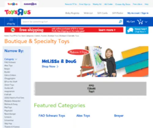 Fao.net(Home of the legendary toy company) Screenshot