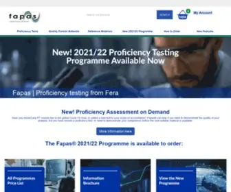 Fapas.com(Proficiency testing from Fera) Screenshot