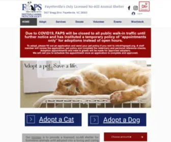 Fapspet.org(Fayetteville Animal Protection Society) Screenshot