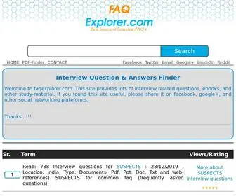 FaqExplorer.com(FAQ Explorer contains useful articles for interview questions & answers. FAQ Explorer) Screenshot