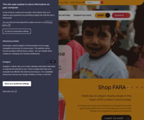 Faracharityshops.org(FARA Charity) Screenshot