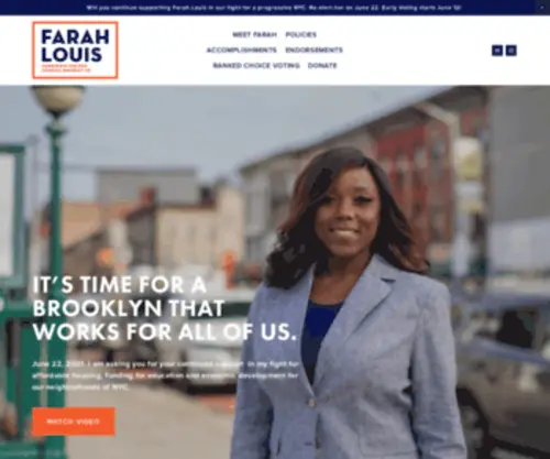 Farahlouis.com(Re-elect Farah Louis for New York City Council District 45) Screenshot