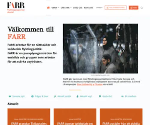 Farr.se(Flyktinggruppernas riksråd) Screenshot