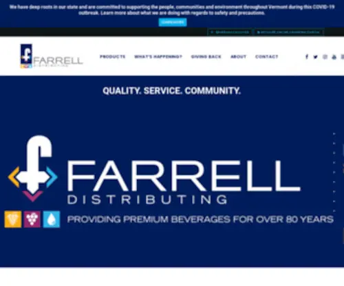 Farrelldistributing.com(Age verification) Screenshot