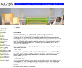 Farview-Optics.com(Fuzhou Farview Optics Co) Screenshot
