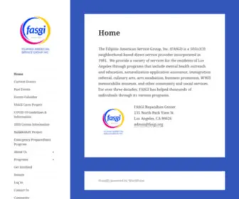 Fasgi.org(Filipino American Service Group) Screenshot