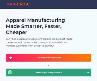 Fashinza.com(Manufacturing Platform for Apparel Industry) Screenshot