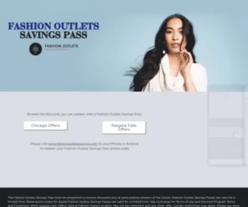 Fashionoutletssavings.com(Fashion Outlets Savings Pass) Screenshot