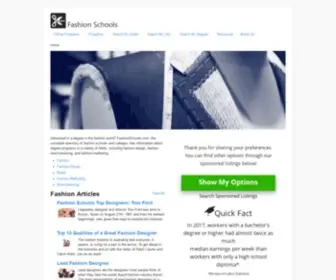 Fashionschools.com(Fashion Programs Directory) Screenshot